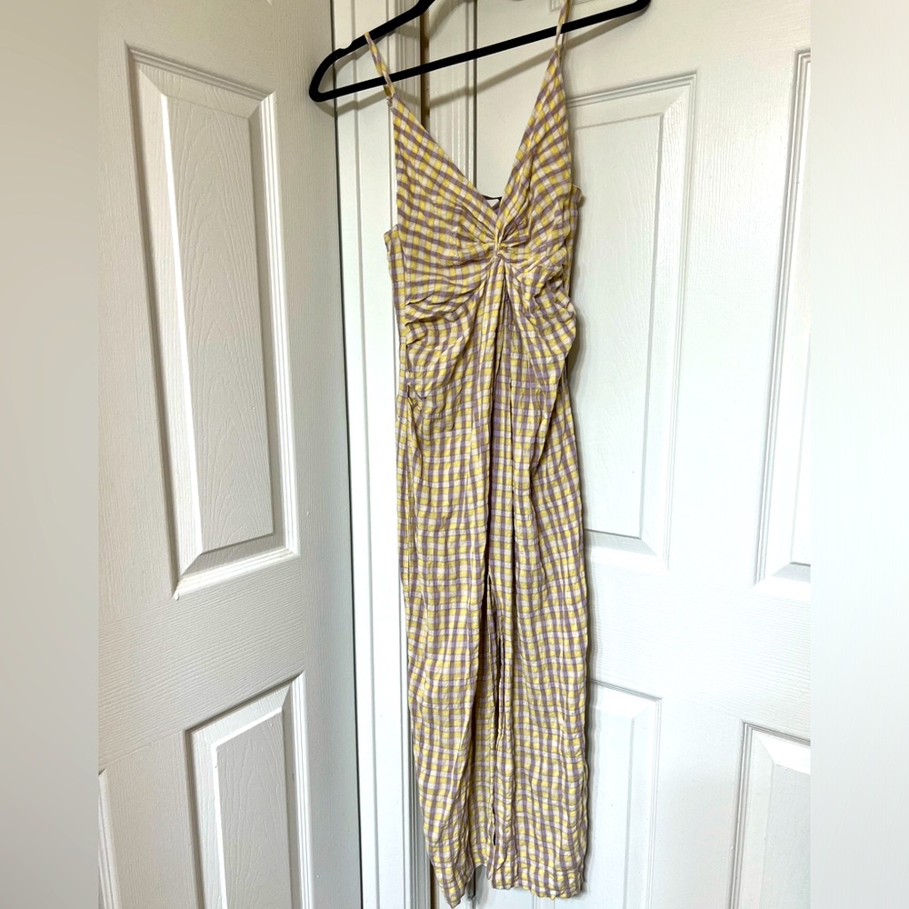 ZARA Gingham Midi Dress
